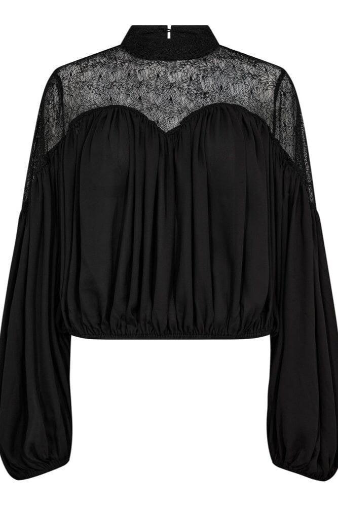 Co´Couture - Mingocc Mix Lace Blouse 35986 - 96 - Black Bluser 