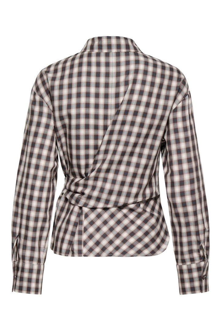 Only - Onlnola Ls Check Wrap Shirt - 5232776 Malt Ball White/Blue