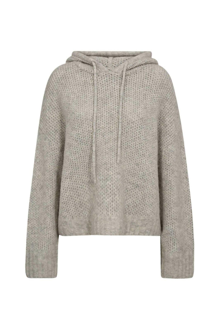 Gossia - Sanago Hoodie Jumper G2761 - Light Grey Melange Strikbluser 