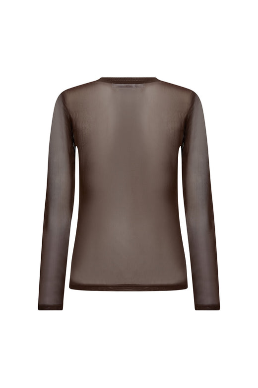 Co´Couture - 33201 Meshcc O-Neck Blouse 500806 - 20002 - Brown