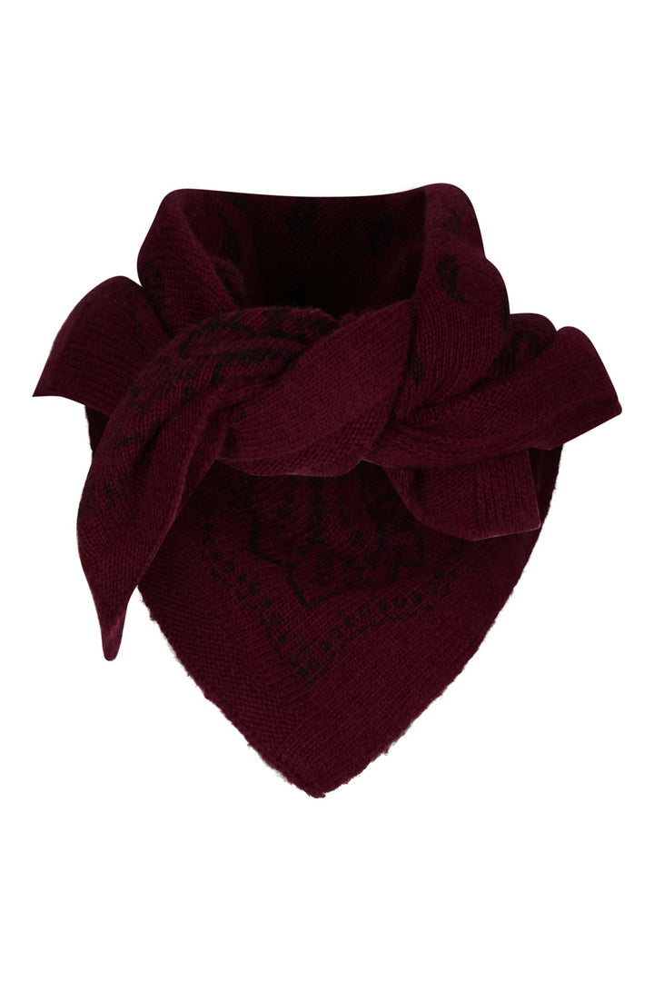 Neo Noir - Adelina Paisley Knit Scarf 169506 - 682 - Wine