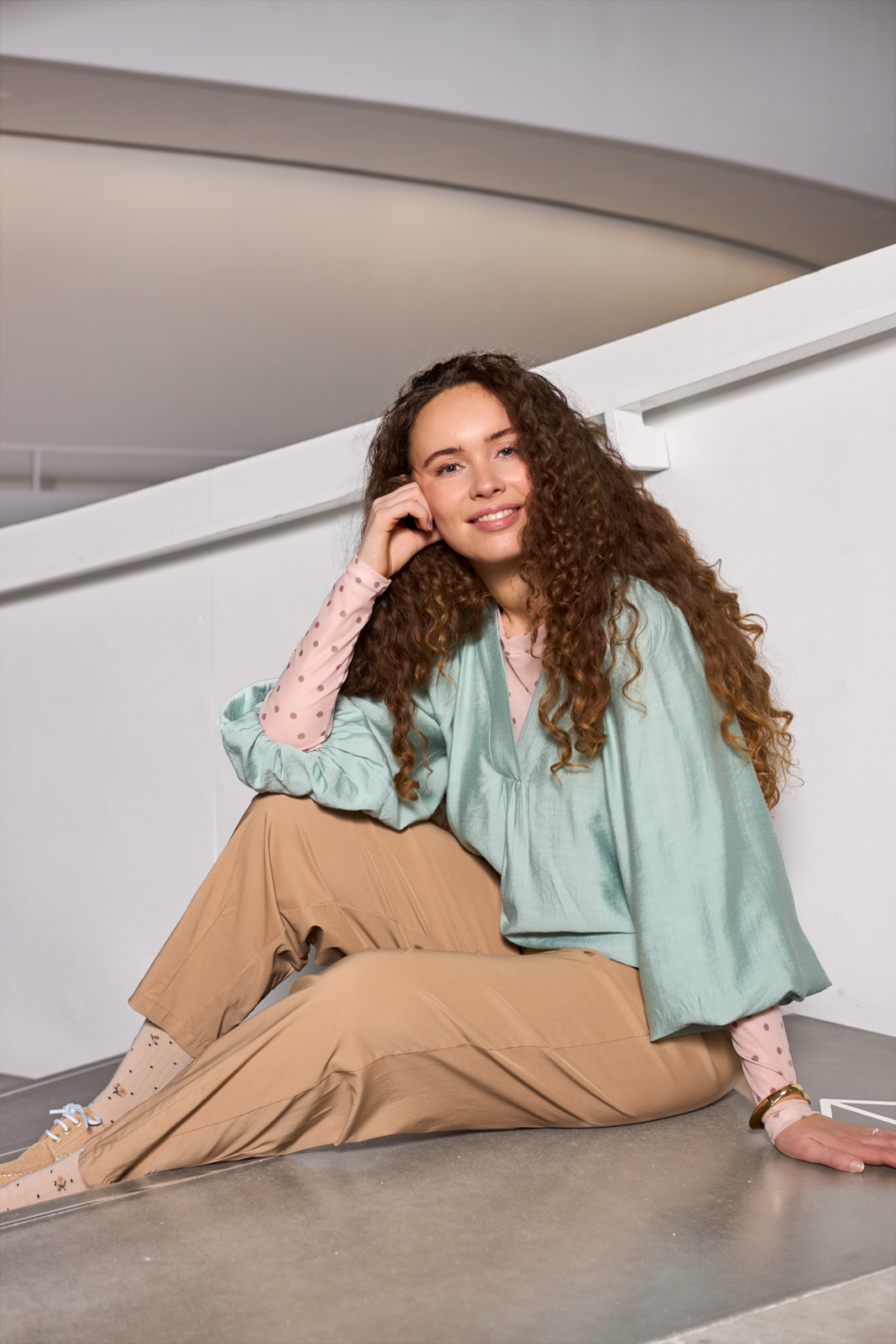 Black Colour - Bcluisa Raglan Blouse 40917 - Lt. Green