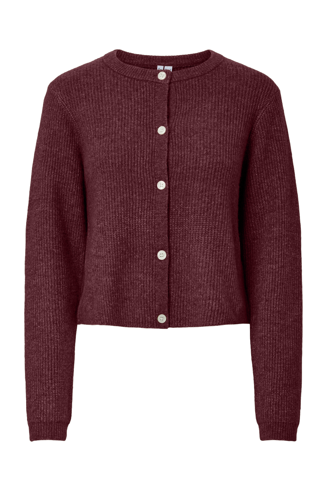 Pieces - Pcsilly Ls O-Neck Knit Cardigan - 4964322 Tawny Port Melange