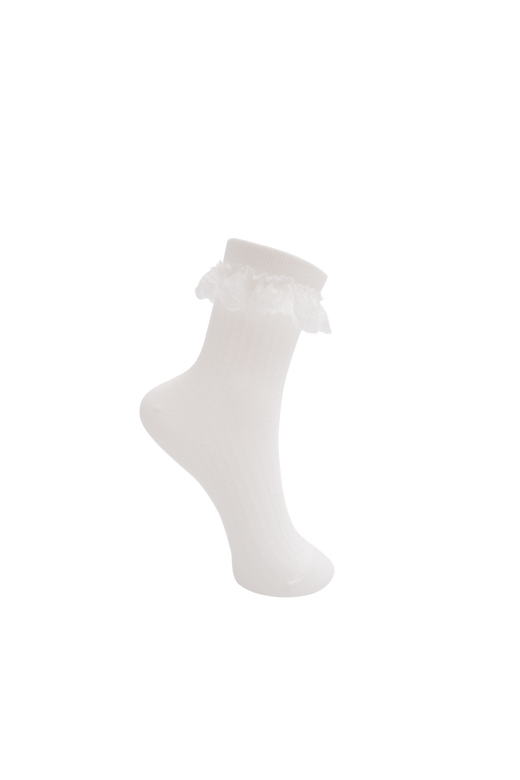 Black Colour - Bcmildred Sock With Lace 8542 - White
