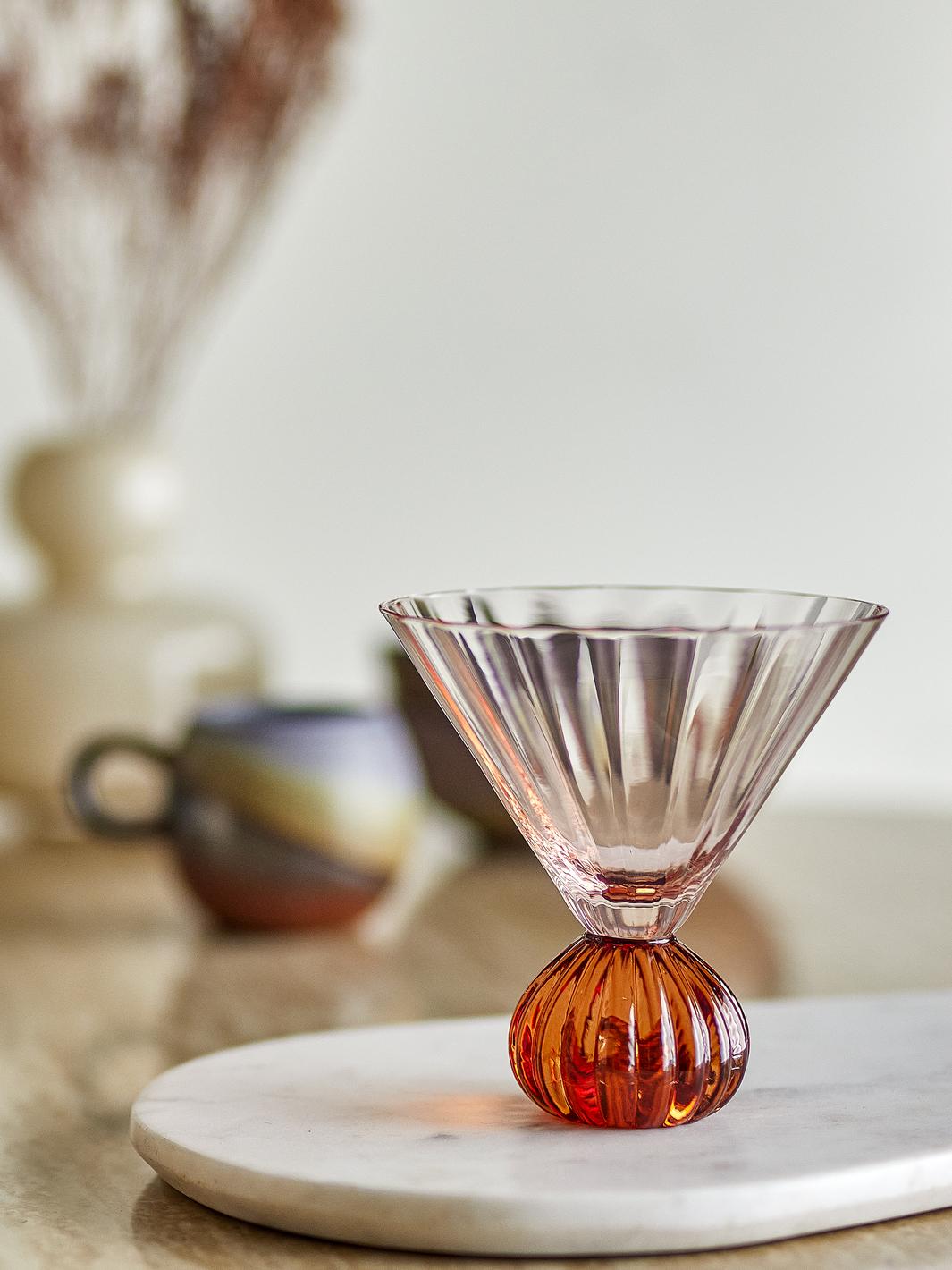 Bloomingville - Taurin Cocktailglas, Rosa, Glas 82072785 - Rose