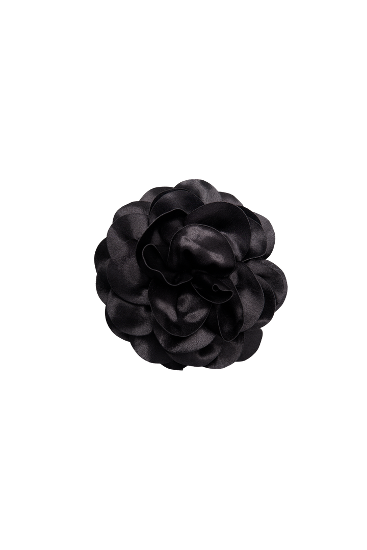 Black Colour - Bcsage Big Flower 2-In-1 Brooch 4486 - Black