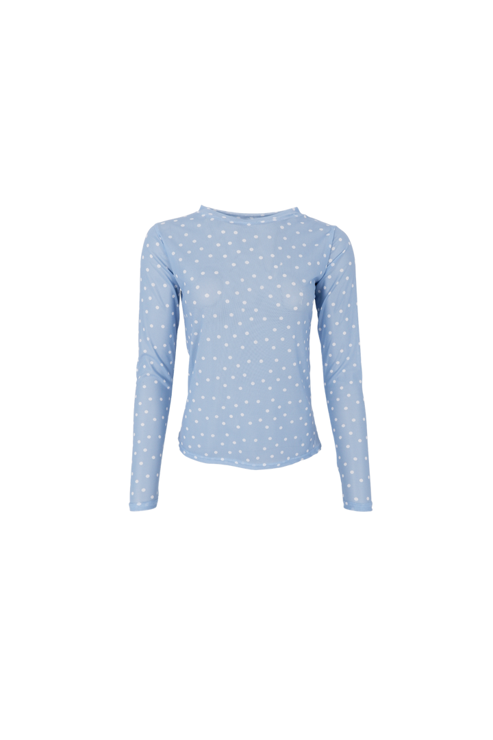Black Colour - Bcannie Mesh Blouse 3846 - Shirts - Lt. Blue Dot