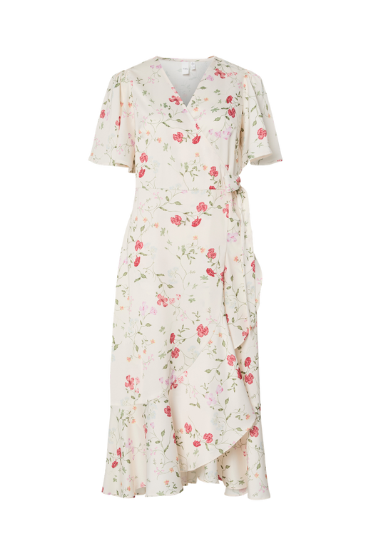 YAS - Yasthea 2/4 Midi Wrap Dress - 5005549 Pristine Botalia