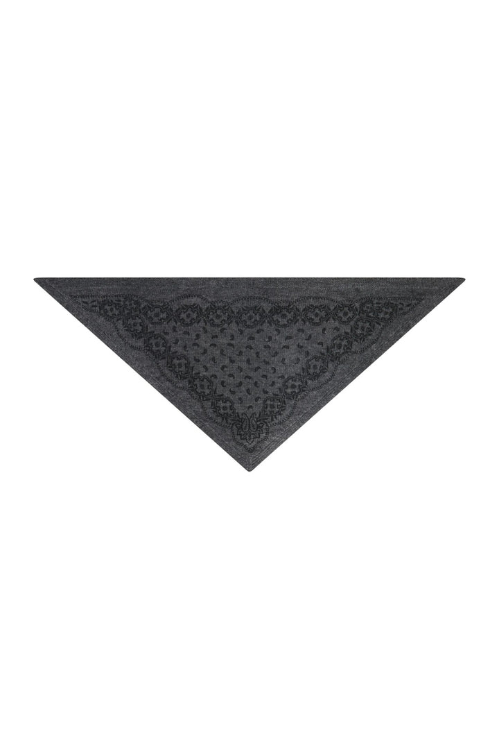 Neo Noir - Ariya Paisley Knit Scarf 171220 - 136 - Antracit Melange