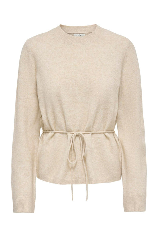 JDY - Jdyelsa Life L/S On Tie Waist Pullov Knt - 5104896 Oatmeal W. White Melange
