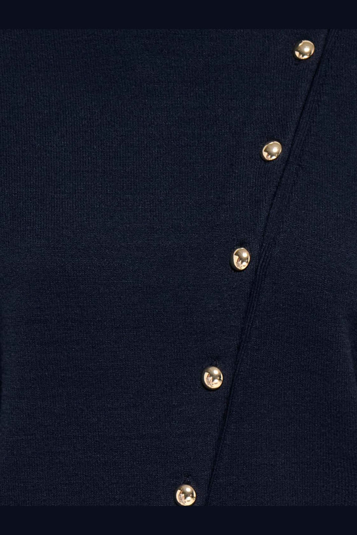 Only - Onlmio Ls Mockneck Utility Assym Knt - 5252816 Night Sky Gold Button