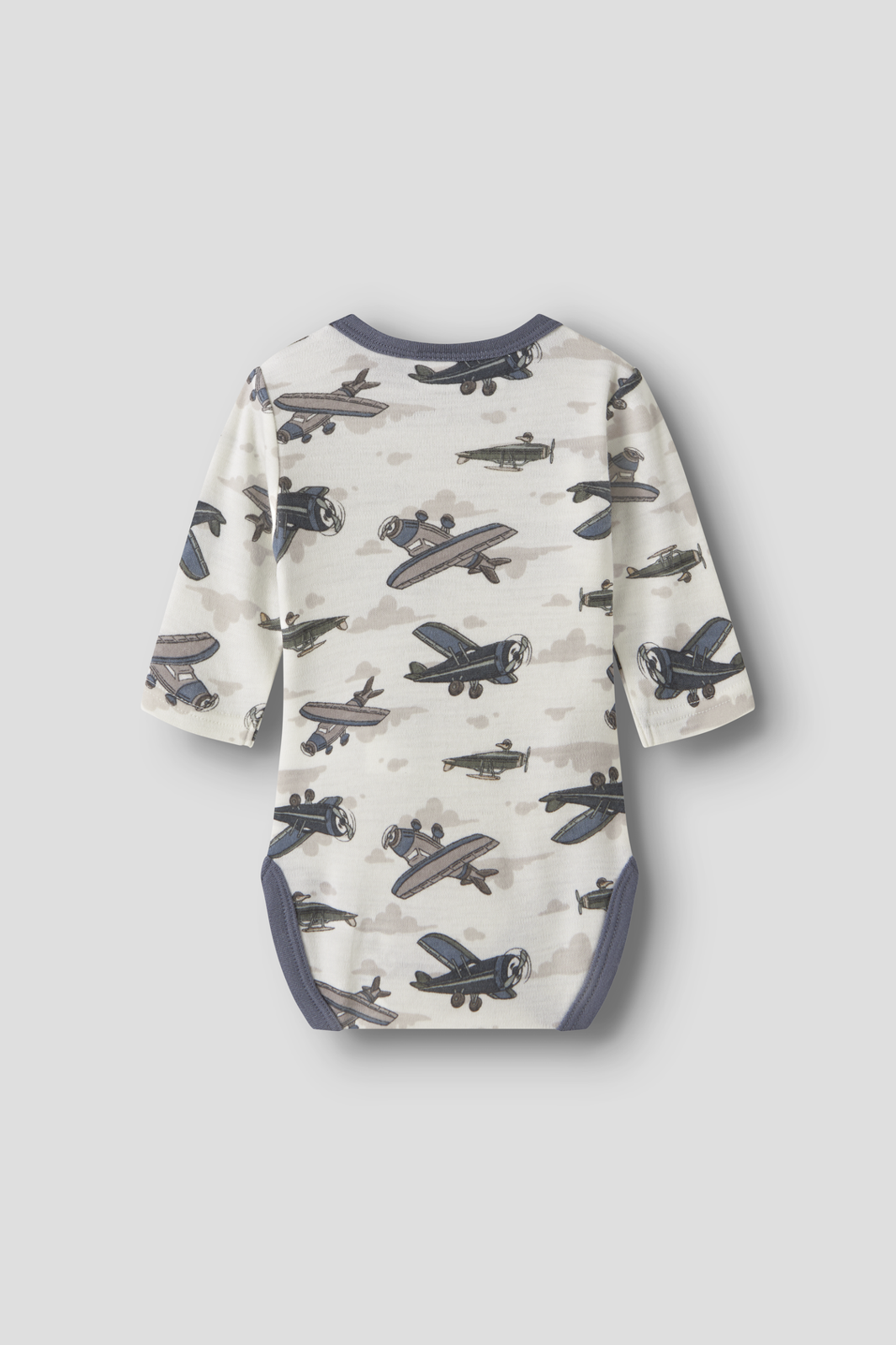 Name It - Nbmwillitus Wool Ls Body - 4951590 Snow White Airplanes