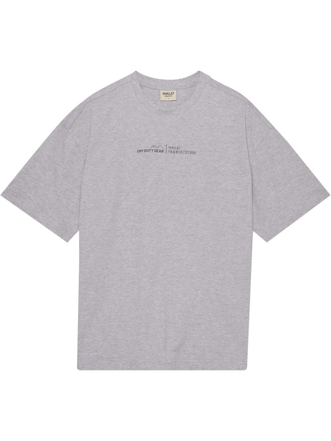 Halo - Graphic Boxy T-Shirt 230418 - 2010 - Light Grey Melange T-shirts 