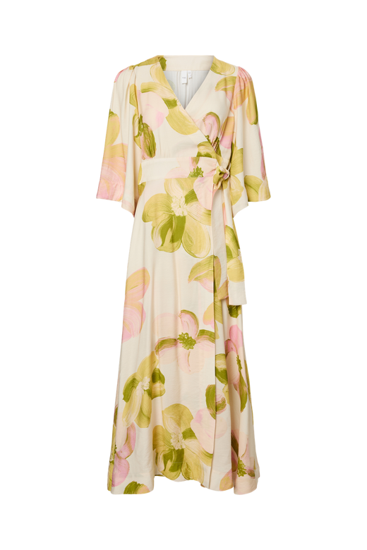 YAS - Yasmarga 3/4 Wrap Long Dress - 4966646 Pristine Marga Aop