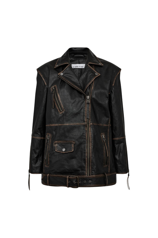 Haute L'Amitié - Leather Biker Wing Jacket HL10206 - Black