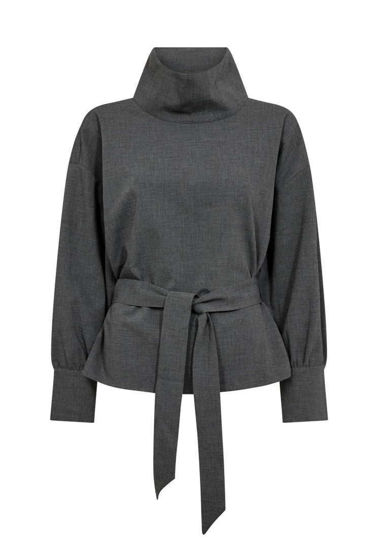 Co´Couture - Priscillacc Funnel Neck Blouse 500822 - 65003 - Mid Grey