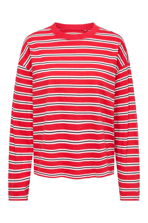 Only - Onlhappy L/S O-Neck Stripe Tee - 5201889 Lollipop Cloud Dancer + Night Sky Ina