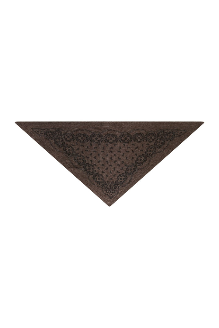 Neo Noir - Ariya Paisley Knit Scarf 171220 - 205 - Brown Melange