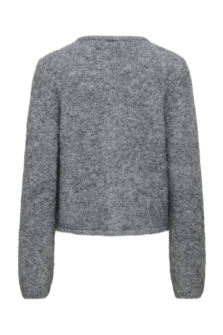 Only - Onlzaggie Ls Button Cardi Cc Knt - 5027936 Dark Grey Melange Pearl Button