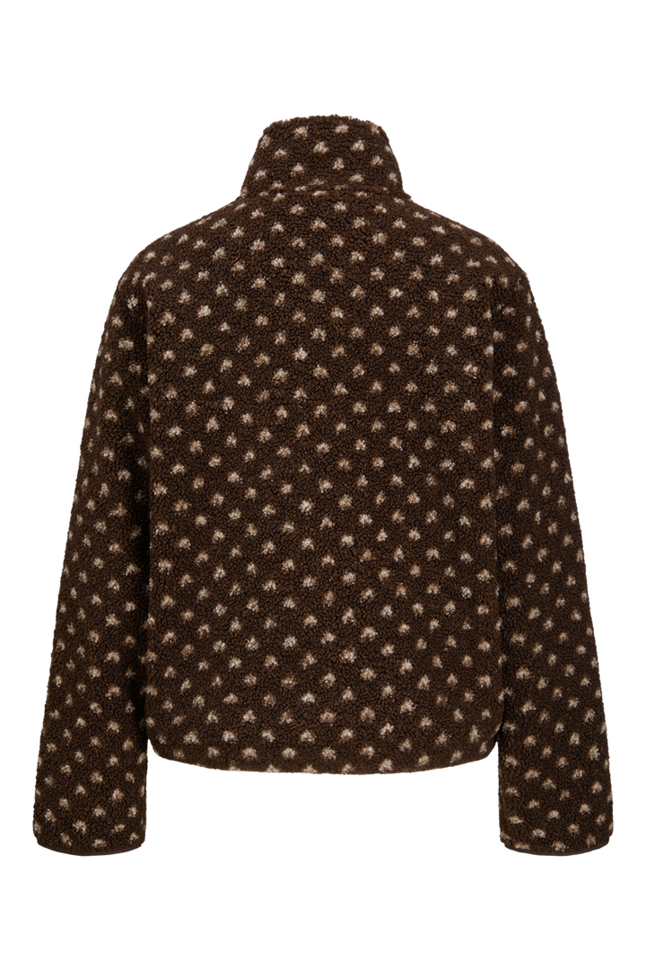 Jjxx - Jxvera Half Zip Teddy Jacket - 5034468 Bracken Petit Dot Off White