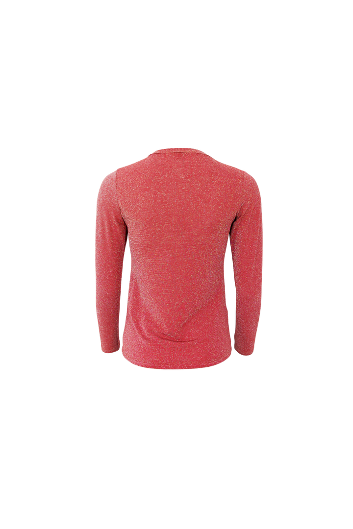 Black Colour - Bcfaye Lurex Blouse 3739 - Shirts - Coral Red