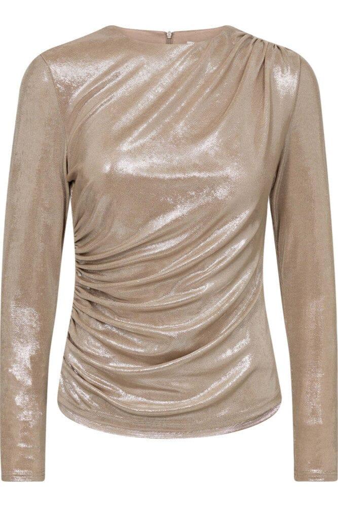 Co´Couture - Margotcc Drape Blouse 33204 - 127 - Champagne Bluser 