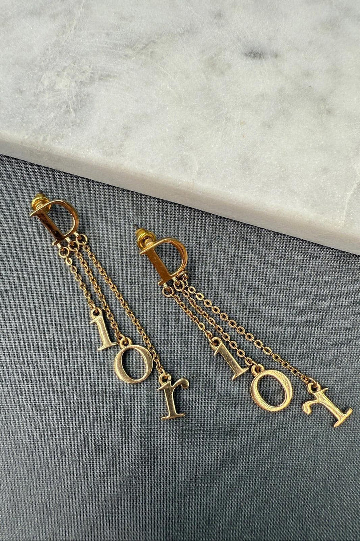 Preloved Vintageline x Molly&My - Vintage Dior Ørestikker - Forgyldt Metal 