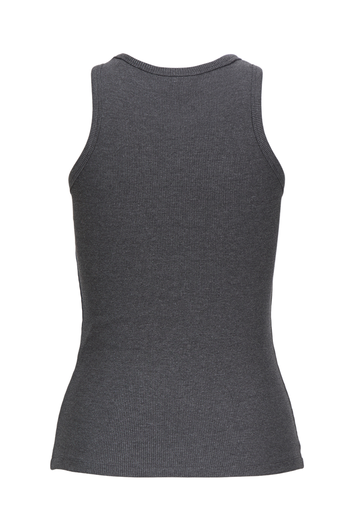 Jjxx - Jxfrida Sl U-Neck Top - 5037762 Dark Grey Melange