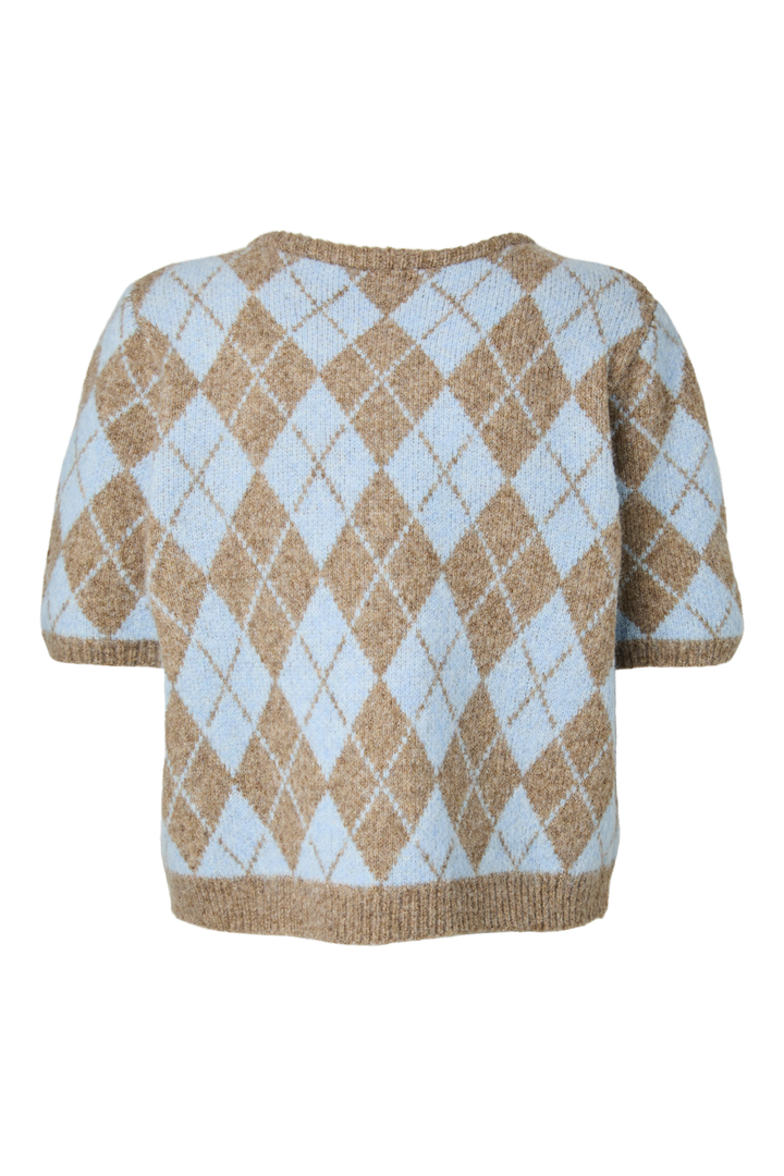 YAS - Yaschelli Ss Knit Cardigan - 5123586 Fungi W. Skyway Checks