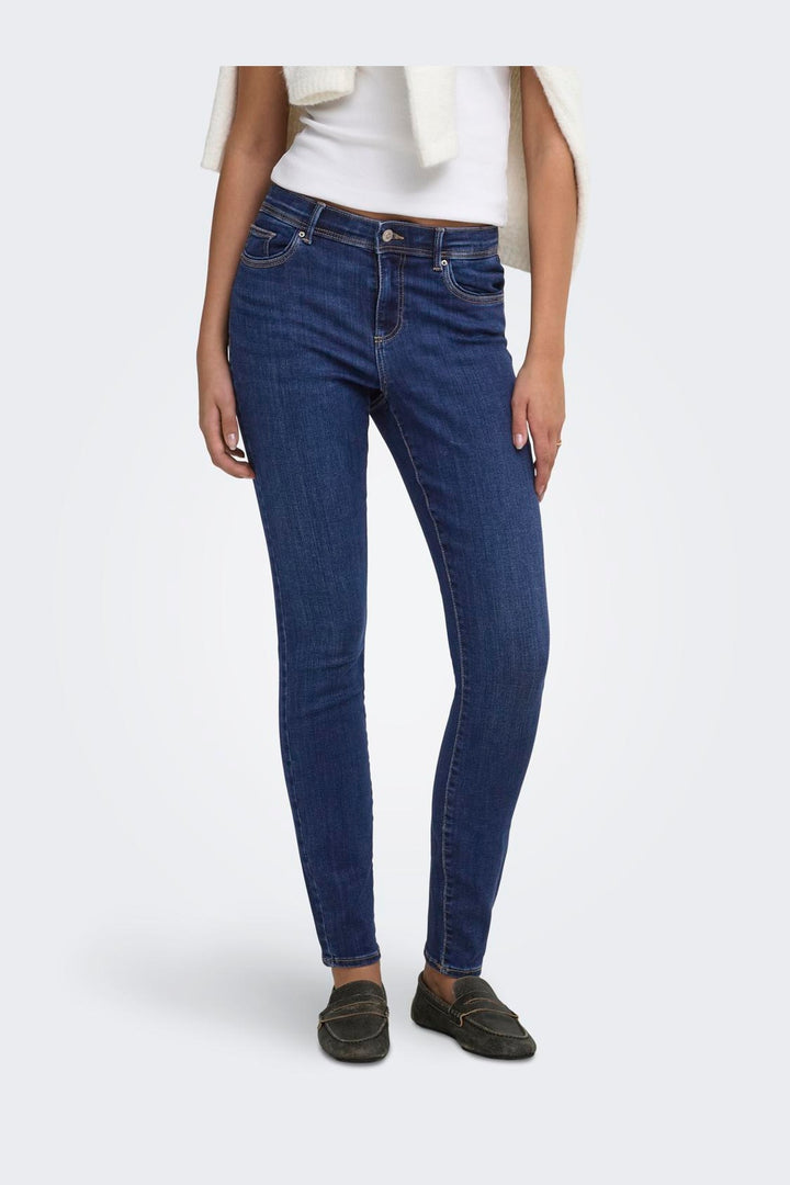Only - Onllinea Mid Waist Lank - 5153998 Dark Blue Denim