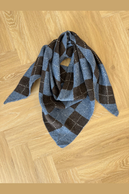 Marta Du Chateau - Mdcgretzel Scarf BA-3446 - Jeans Blue/Coffee