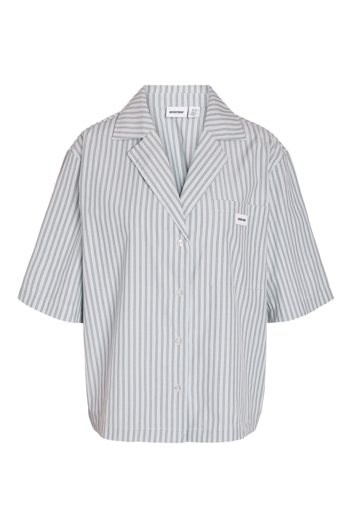 Noisy May - Nmfrida 2/4 Stripe Button Shirt - 5191108 Blue Bell Grey