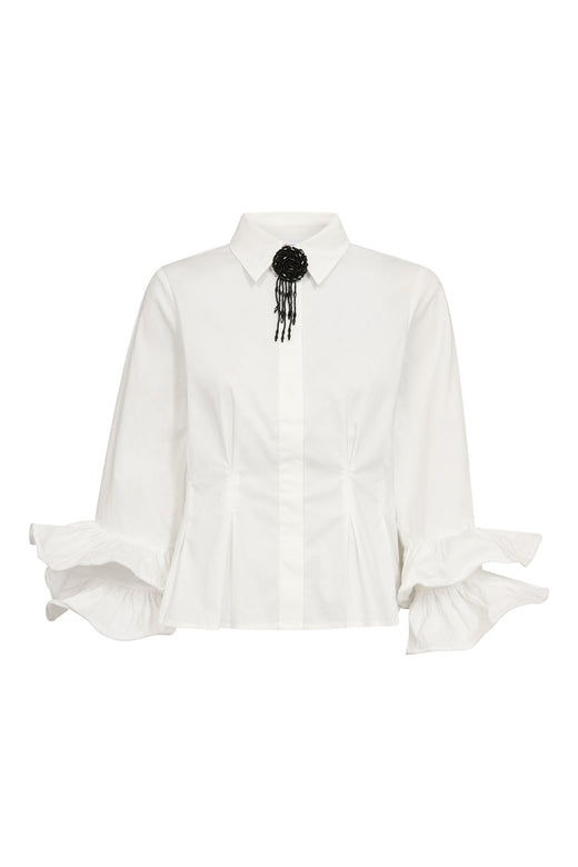 Co´Couture - Halencc Flare Pleat Shirt 500789 - 10001 - White