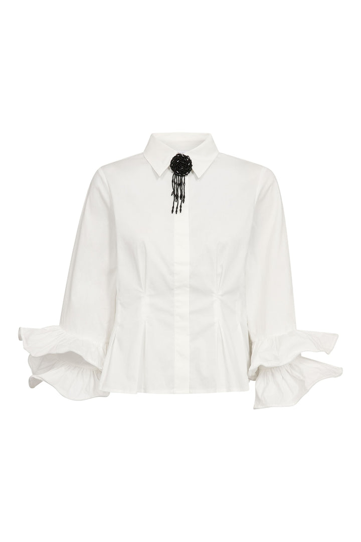 Co´Couture - Halencc Flare Pleat Shirt 500789 - 10001 - White