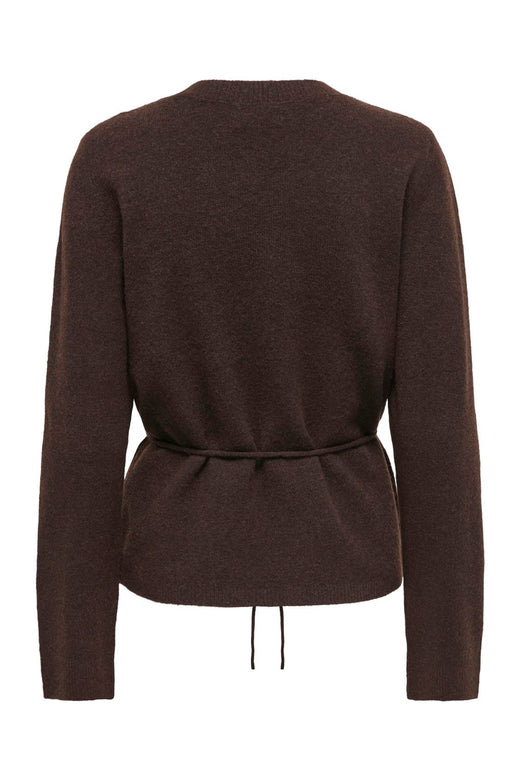 JDY - Jdyelsa Life L/S On Tie Waist Pullov Knt - 5104895 Coffee Bean Melange
