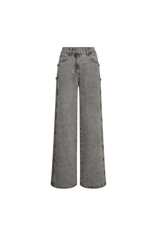 Haute L'Amitié - Side Panel Button Tall Jeans HL10329 - Light Grey