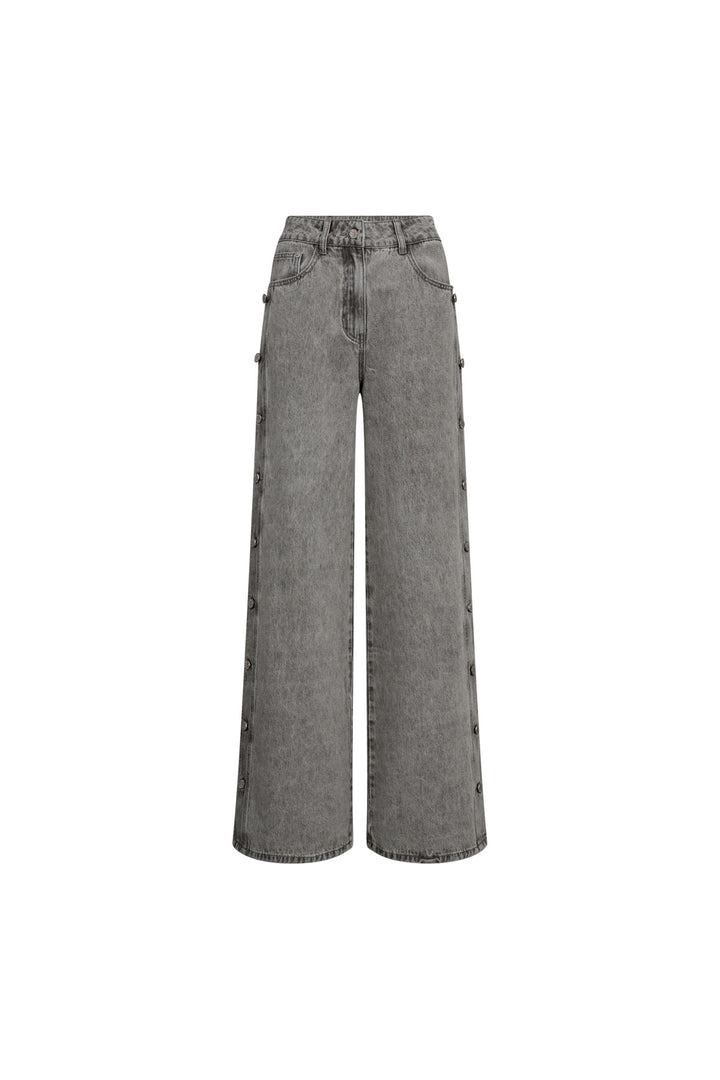 Haute L'Amitié - Side Panel Button Tall Jeans HL10329 - Light Grey