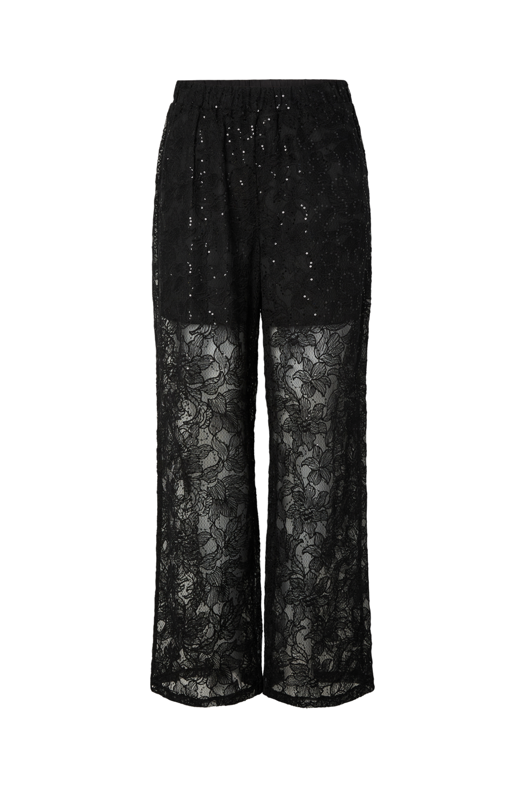 Pieces - Pclouise Straight Pants - 5039172 Black Black Sequins