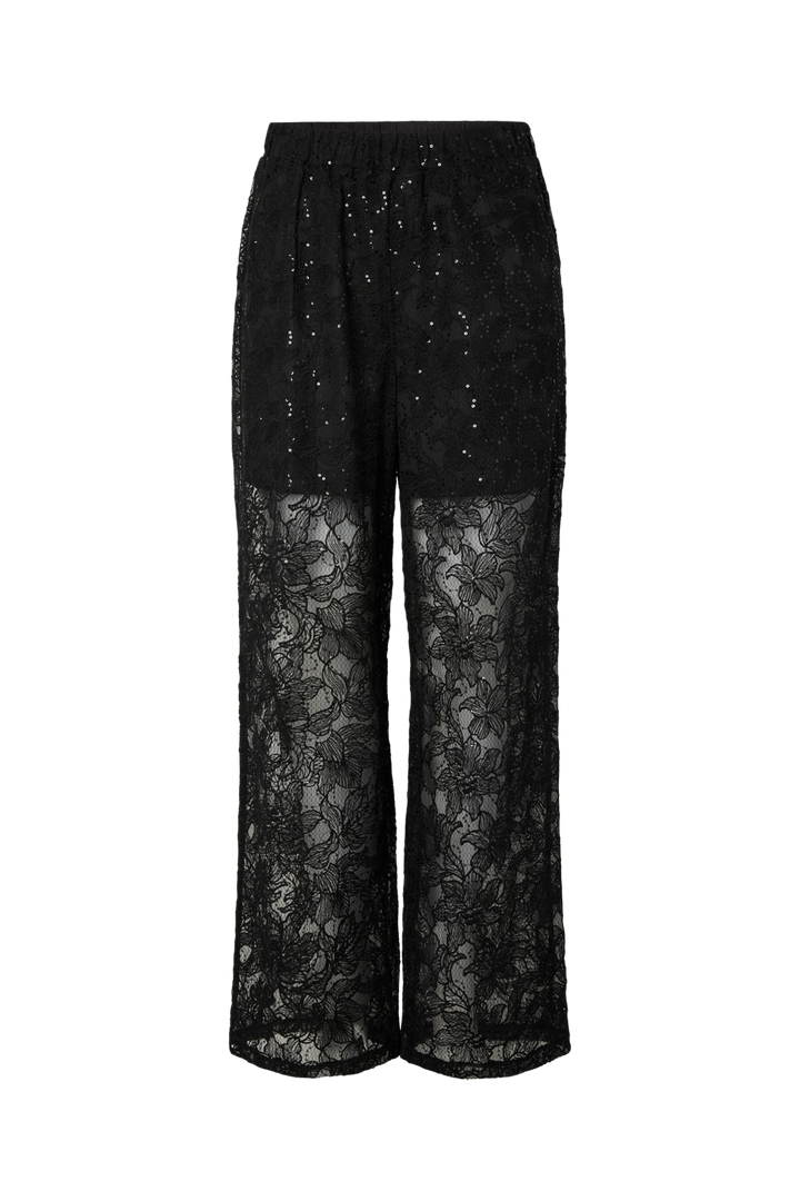 Pieces - Pclouise Straight Pants - 5039172 Black Black Sequins