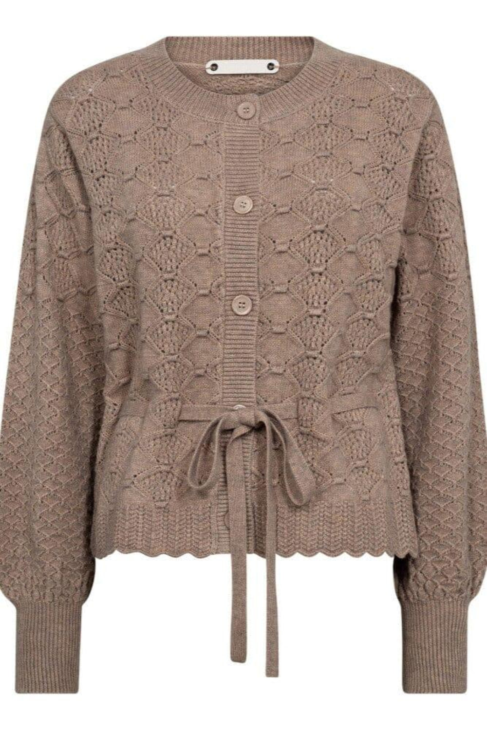 Co´Couture - Rowcc Pointelle Tie Cardigan 32241 - 127 - Champagne Cardigans 