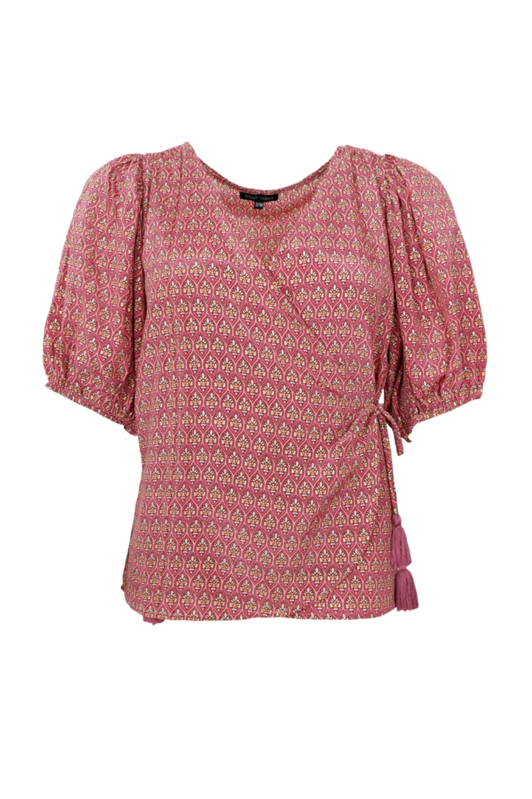 Black Colour - Bcluna Puff Sleeve Wrap Blouse 39175 - Indie Berry