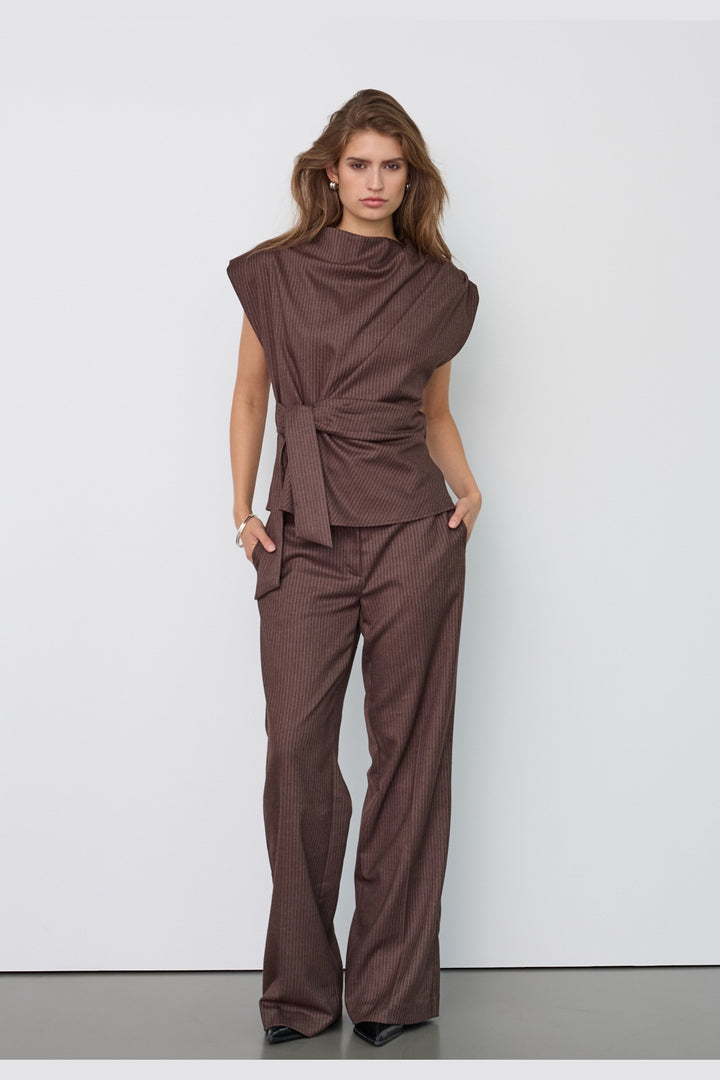 Co´Couture - Sinacc Pin Pleat Top 500488 - 20003 - Dark Brown