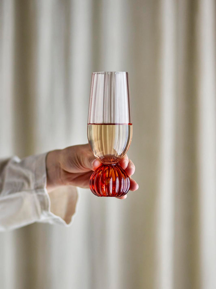 Bloomingville - Taurin Champagneglas, Rosa, Glas 82072787 - Rose