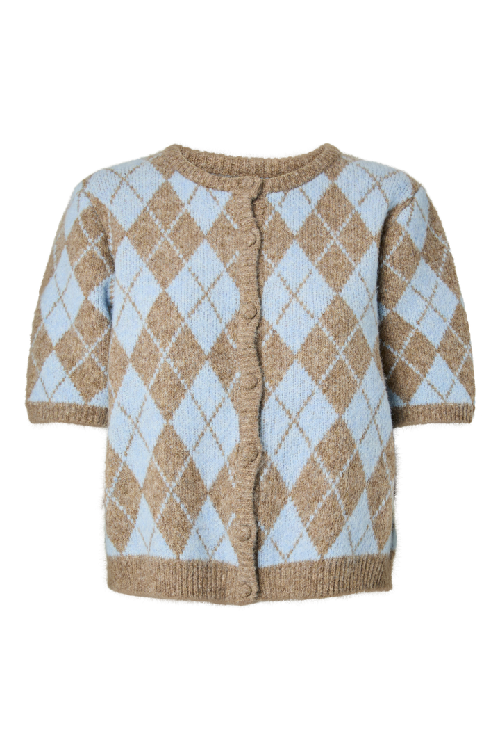 YAS - Yaschelli Ss Knit Cardigan - 5123586 Fungi W. Skyway Checks