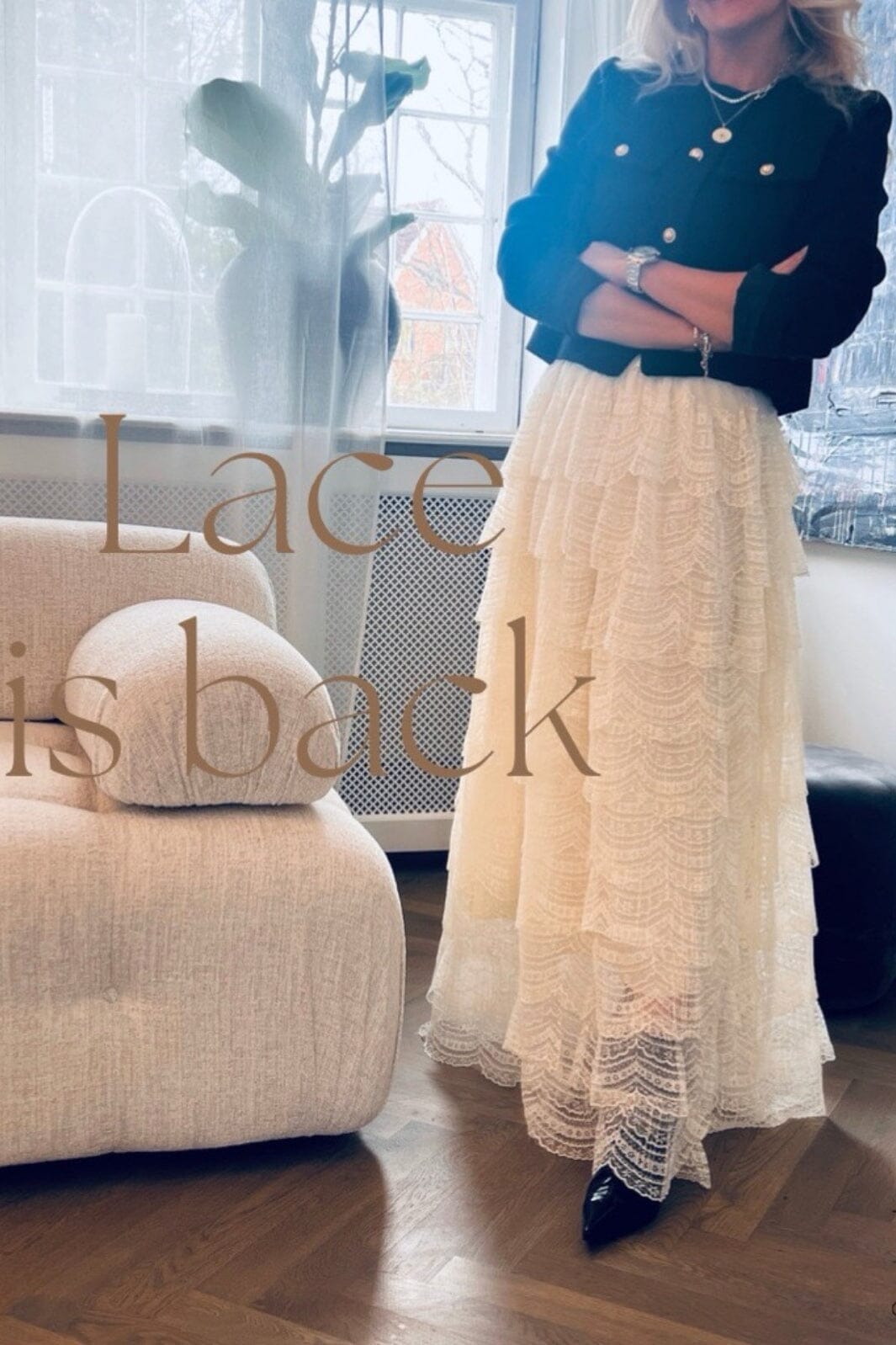 EMM Copenhagen - Tulle Lace Skirt - Vanilla Nederdele 