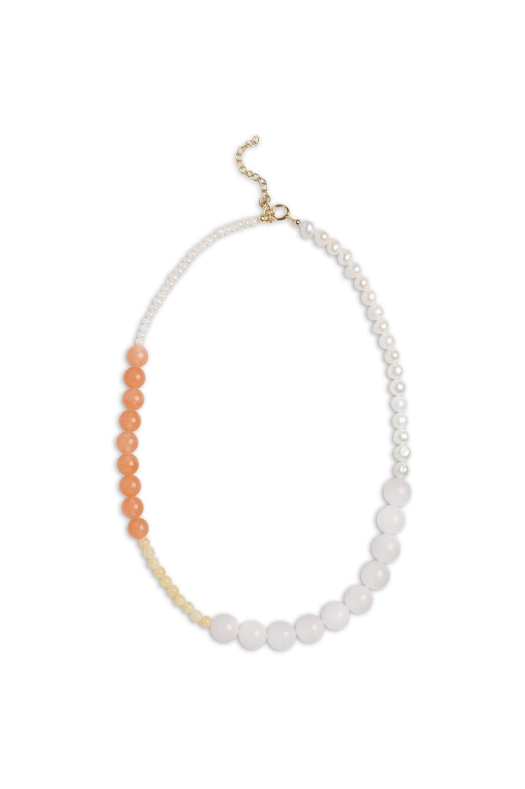 Enamel Copenhagen - Necklace, Tahlia - Light Pink, Pearls, Orange And Light Yellow