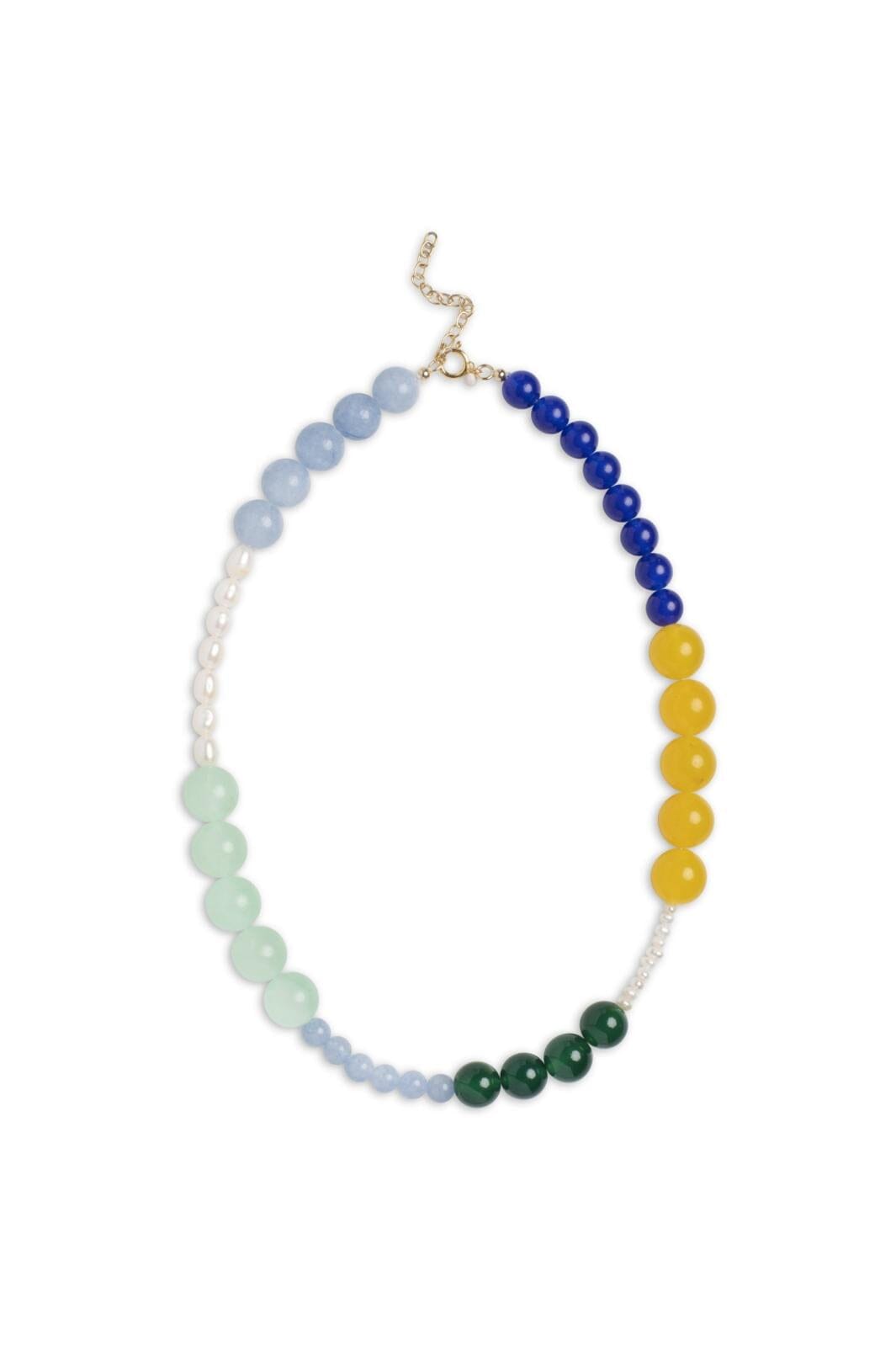 Enamel Copenhagen - Necklace, Tanya - Green, Blue, Yellow And Pearls