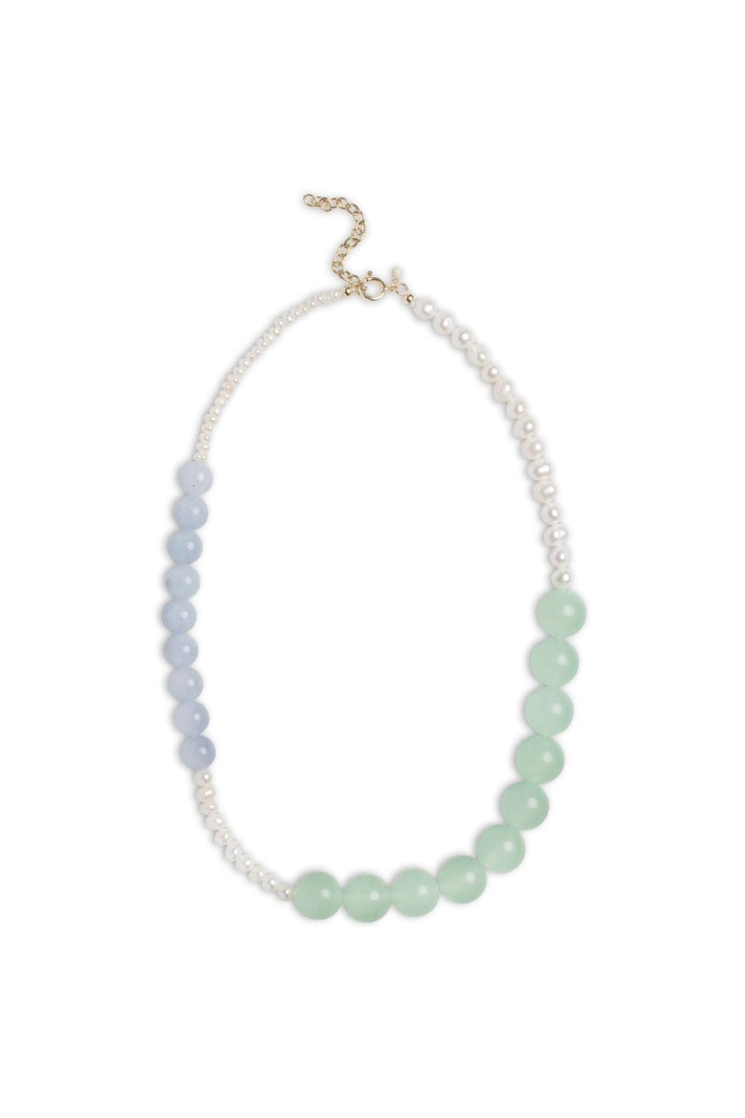 Enamel Copenhagen - Necklace, Yara - Pearls, Light Blue And Light Green
