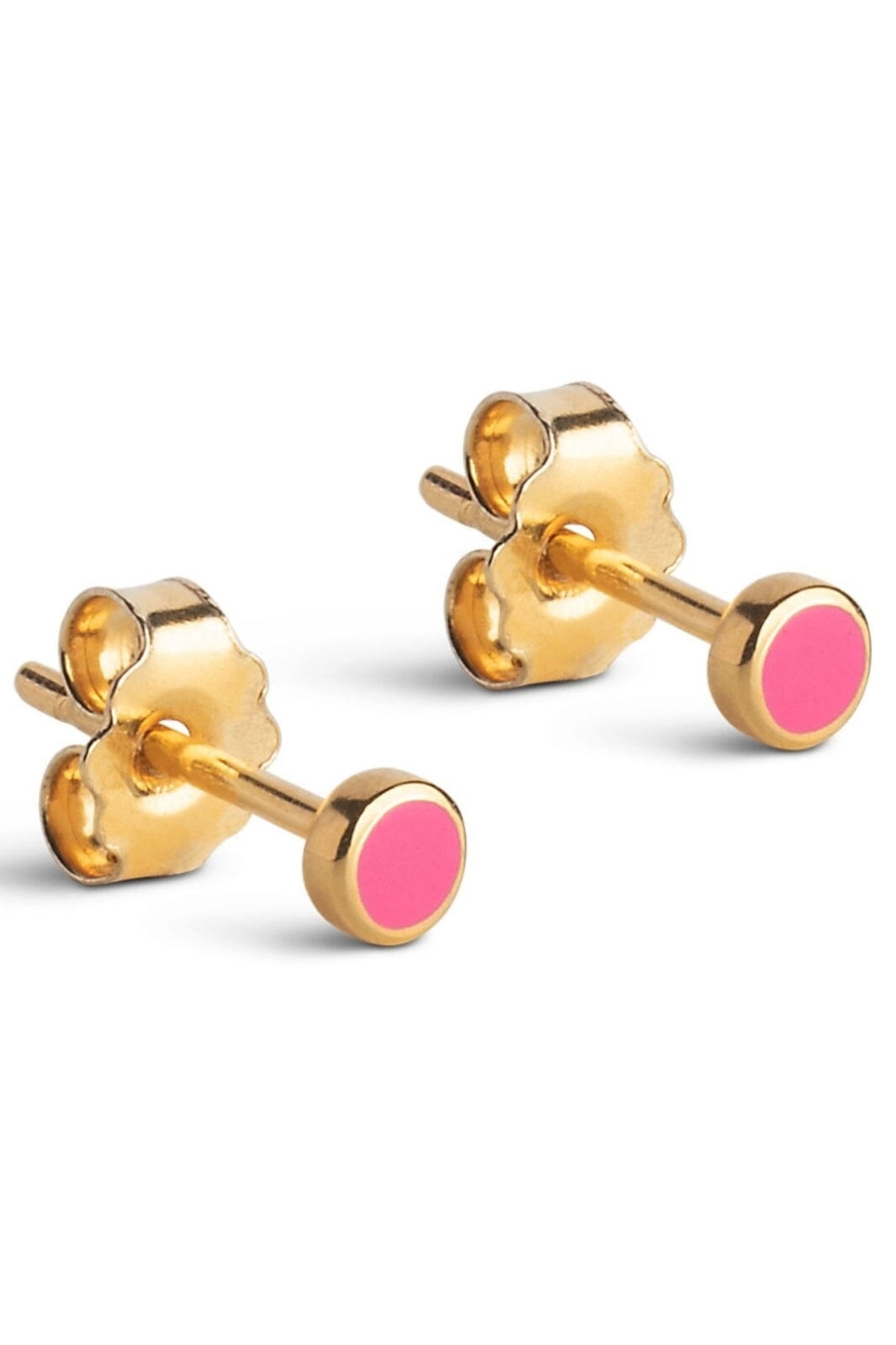 Enamel Copenhagen - Stud, Enamel Dot E313G 1 Pair - Pink Øreringe 