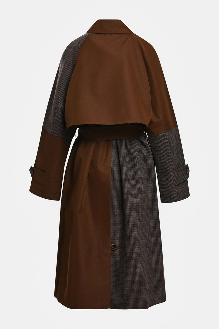 Essentiel Antwerp - Kagu Patchwork Trench Coat - K1ba Combo1 Bear Me Frakker 